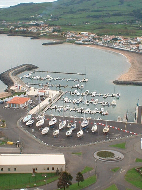 a view of the harbor on Azores Portugal