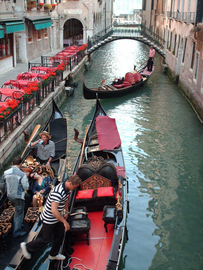photo of a gondola in Venice in the canal