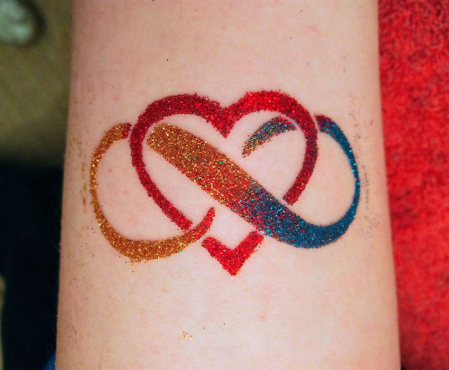 glitter tattoo infinite heart