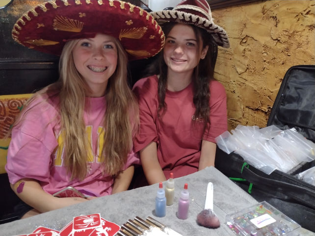 girls wearing Mexican hats at Mexicali grill
